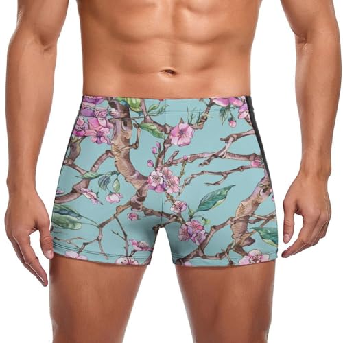 Slip de bain homme Fleur De Pêcher pour natation sportive et confort plage