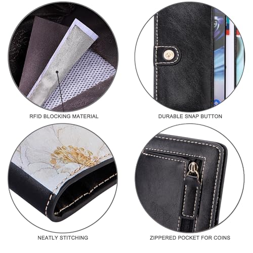 Image of Itslife Women's Rfid Blocking Small Compact Bifold Leather Pocket Wallet Ladies Mini Purse with id Window (Black)