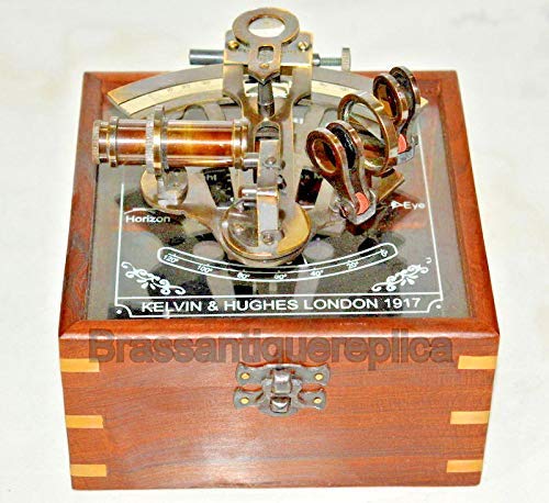 Sextant marin allemand en laiton avec boîte en bois Cover