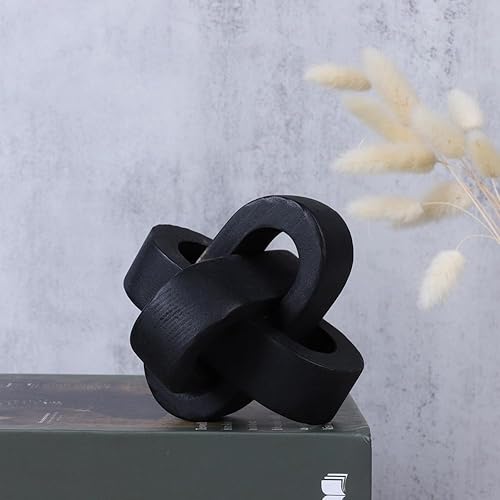 Renococo Decoración de eslabones de madera de 3 eslabones, decoración de nudo de madera de 3.7 pulgadas, nudos de madera, decoración de estante de