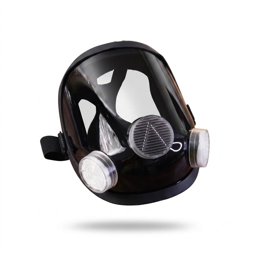 Drumstone (Unbox A Better Experience, With 5 Years Of Brand Warranty Full Face Safety Mask Anti Fog Shield for Ultimate Pollution Protection Portable Respirator with Dual Filtration-image-15