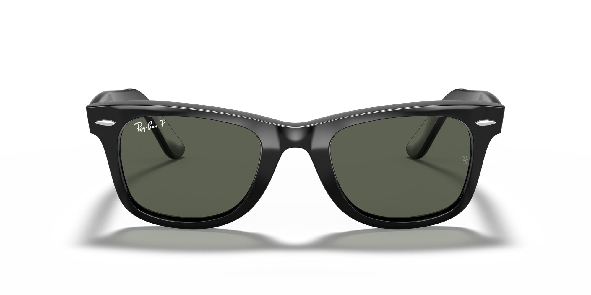 Photo 1 of Ray-Ban RB2140 Original Wayfarer Polarized Square Sunglasses, Black/Green Polarized, 50 mm