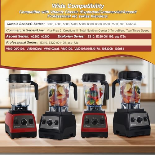 Recipiente compatible para licuadora Vitamix 64oz Low-Profile miniatura 2