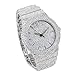 Men's 46mm Fully Iced Out Diamond Watch & Bracelet Set - Silver Dial, Chandelier Bracelet