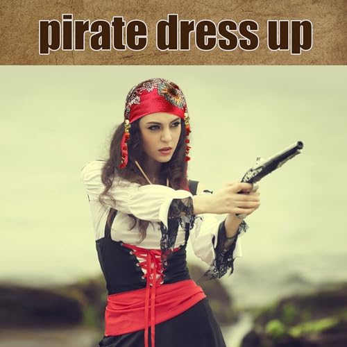 Accesorios de Disfraz Pirata Mujer,4 Piezas Complementos Disfraz de Pirata Mujer,Accesorios piratas Para Pañuelo,Juego de accesorios de disfraz de pirata medieval,D-isfraz P-irata mujer para Carnava - imagen 6
