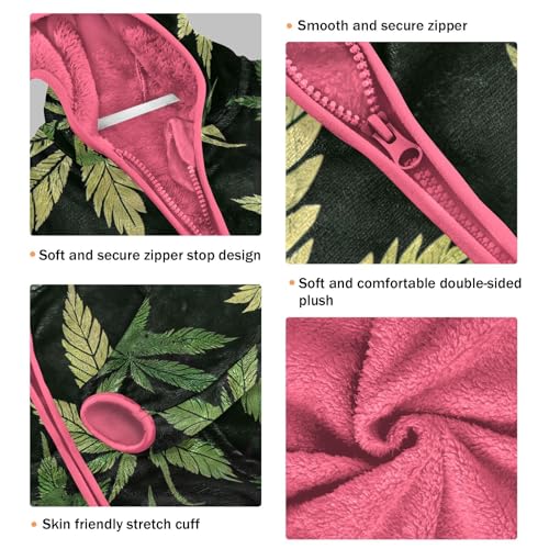 GuoChe Green Leaves Black Vintage Baby Boy Fleece Jacket3