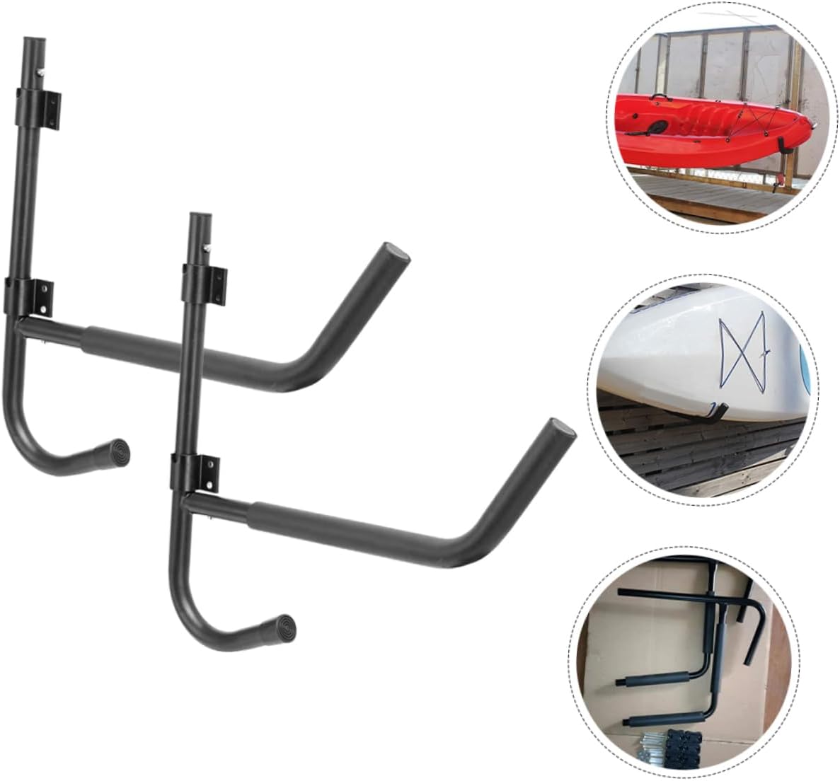 2sets Folding Kayak Storage Rack Indoor Canoe Stand Heavy-Duty Hooks for Easy Wall Mounting Space-Saving for Kayak and Surfboard Organization