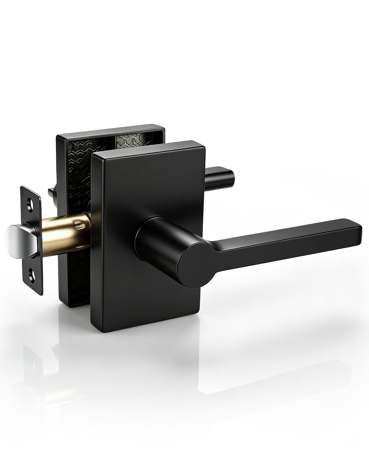 Black Matte Door Knobs - Keyless Passage Handles -1