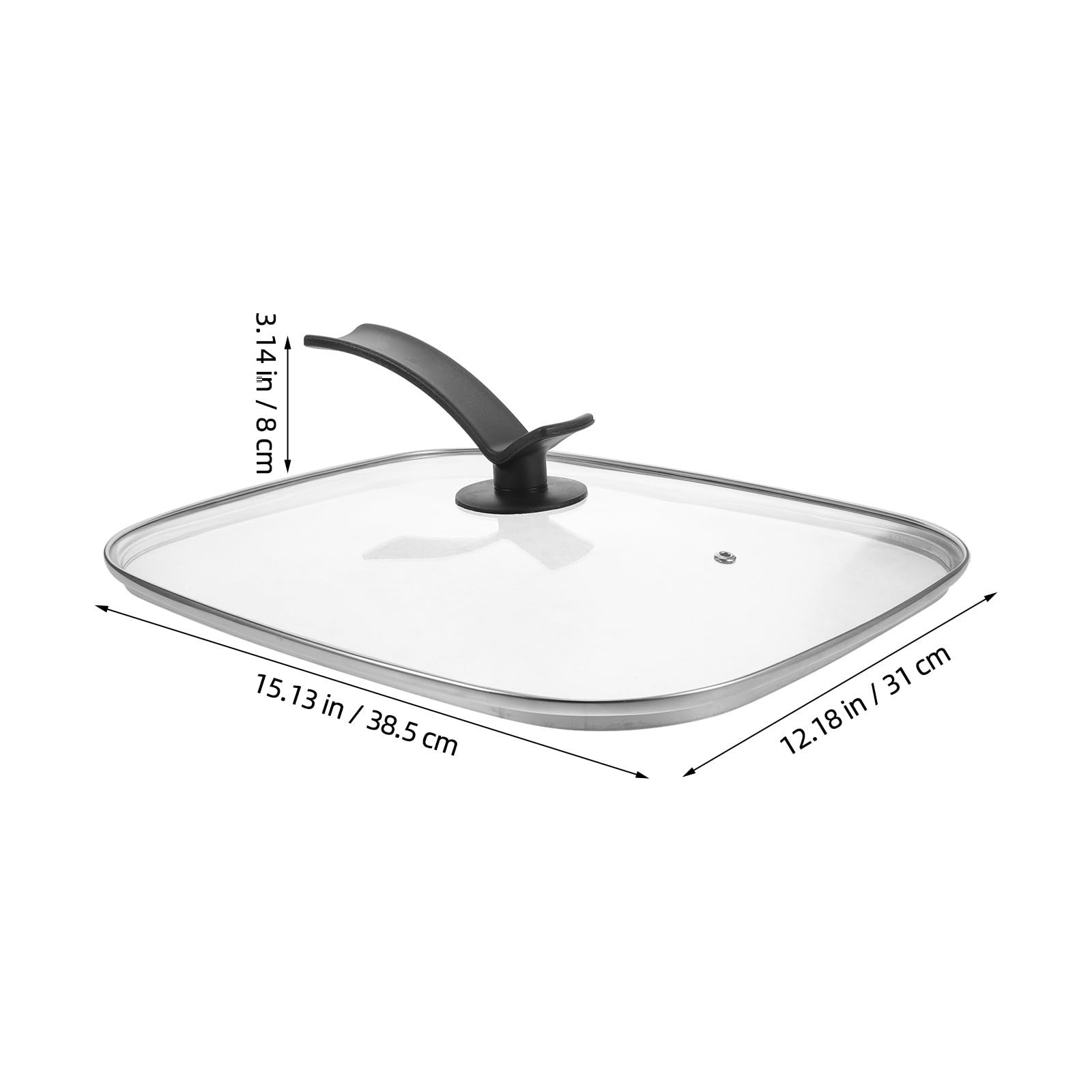 VALICLUD Tapa de Olla Doméstica, Tapa de Vidrio para Utensilios de Cocina con Asa Anti-escaldaduras, Cuadrada, para Ollas, Sartenes y Cacerolas, Fácil Limpieza y Visibilidad Clara, Cocina