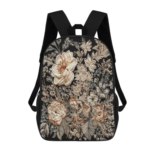 Travel Laptop Backpack Slim Durable Lightweight Back Pack Cute Lace Embroidery Floral Small Backpack For Women Men