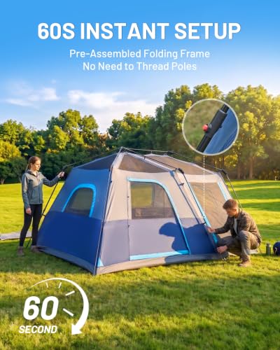 Image of TIMBER RIDGE 6 /10 Person Instant Cabin Tent for Camping, Setup in 60s