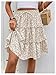 Verdusa Women's Boho Floral Tiered Ruffle Skirts Flowy Flared Summer Knee Length Midi Skirt Apricot Small