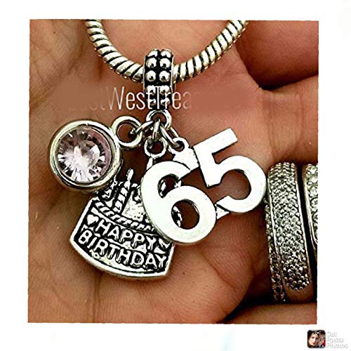 Women 65 65Th Birthday Gift Charm With Bracelet Necklace, 65Th Birthday Pendant, Gift For Women Turning 65 #TOP2