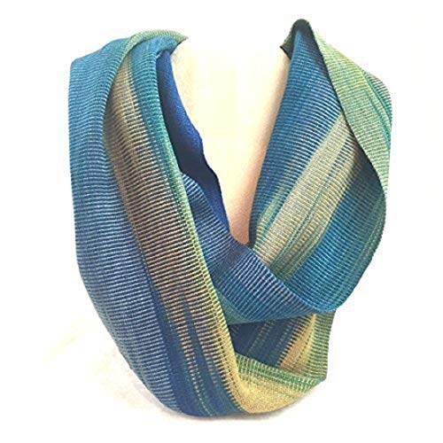 Altiplano Handwoven Bamboo Silky Weave Infinity Scarves (Ocean) Fair Trade Guatemala