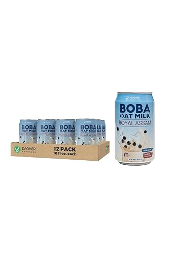 Paquete de 12 unidades DaoHer Oat BOBA - Royal Assam BOBA enlatado No.1 Té de leche con burbujas listo para beber