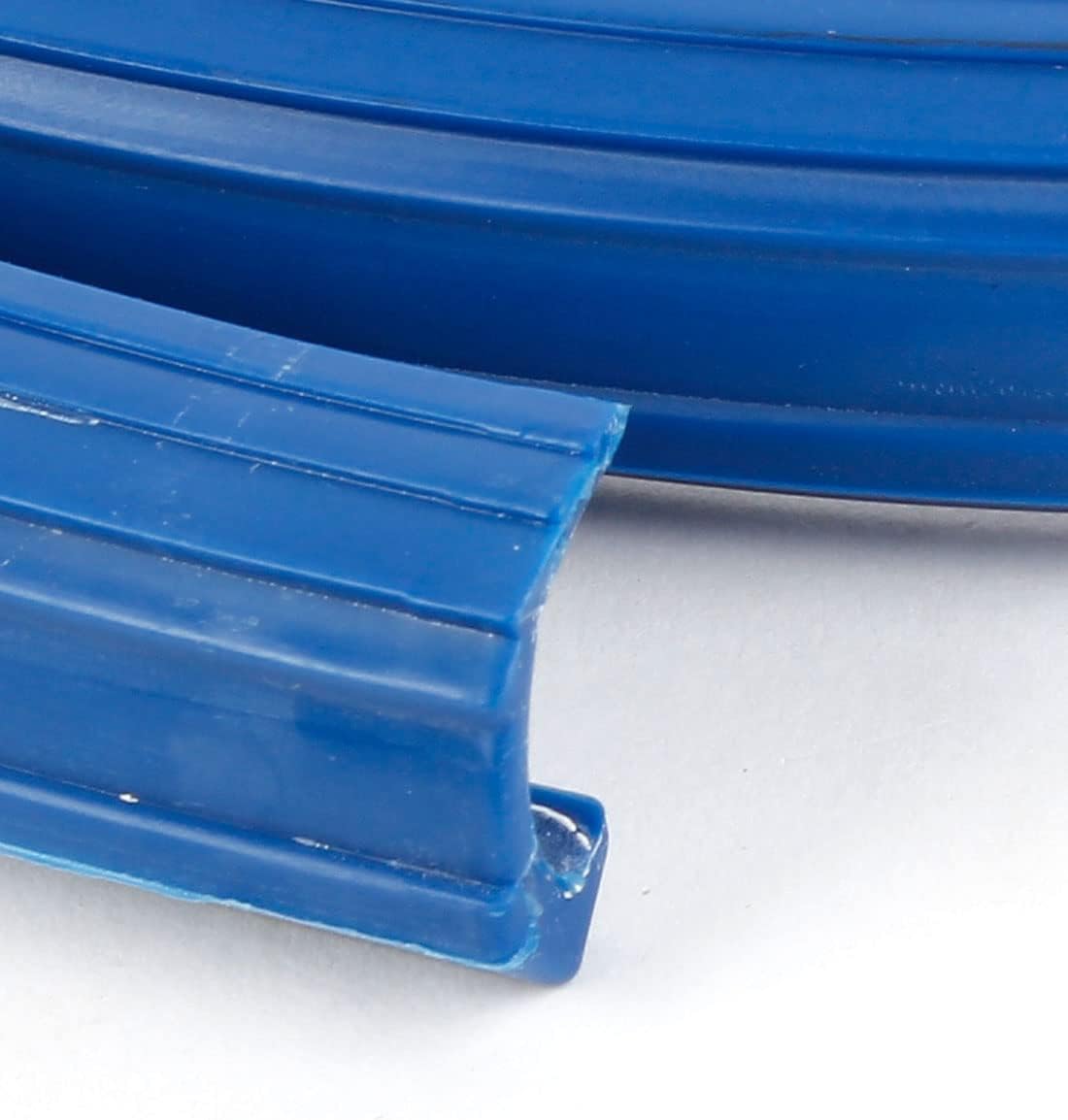 Car Auto Blue Plastic Wheel Tire Rim Lip Edge Protector Ring 4 Pcs