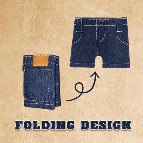 Pocket Pants Mini Jeans Wallet, Slim Compact Bifold Pocket Purse, Small Credit Card Holder Travel Wallet, Stylish and Practical Womens Wallets for Everyday Use (2pcs)3