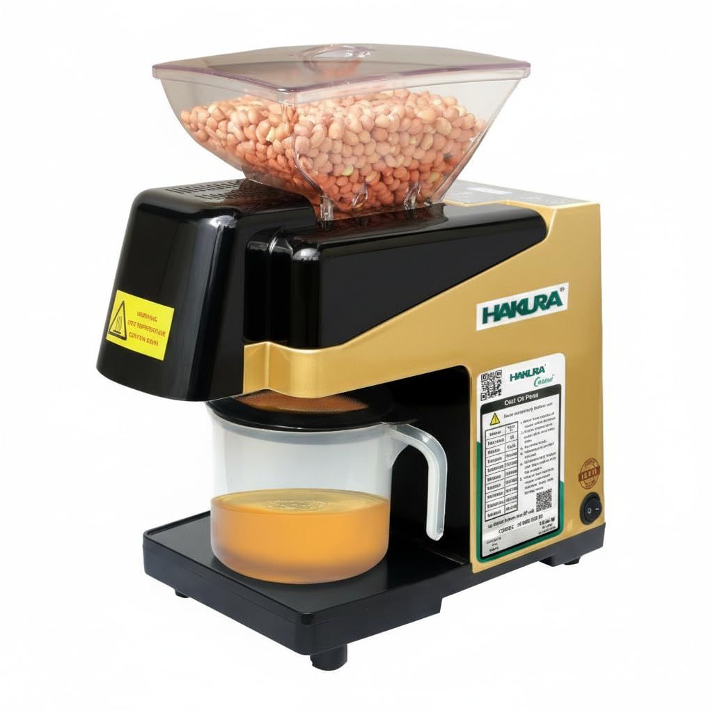 HAKURA H2O-2BS Comfort Oil Extractor Oil Maker Cold Press Oil Machine Oil Machine For Home Coconut Groundnut Oil Extraction Machine 600 Watts (Gold & White)-picture-26