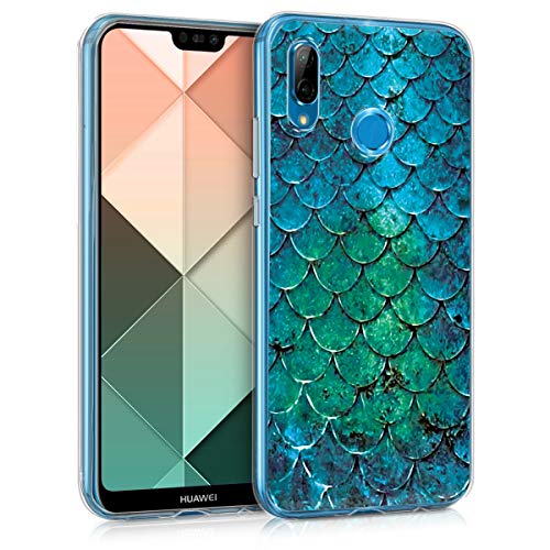 kwmobile Carcasa Compatible con Huawei P20 Lite - Funda de TPU y Escamas Sirena en...