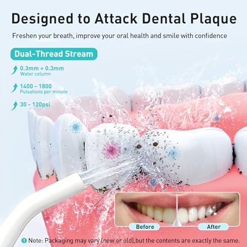 image for COSLUS Water Dental Flosser Teeth Pick: Portable Cordless Oral Irrigat