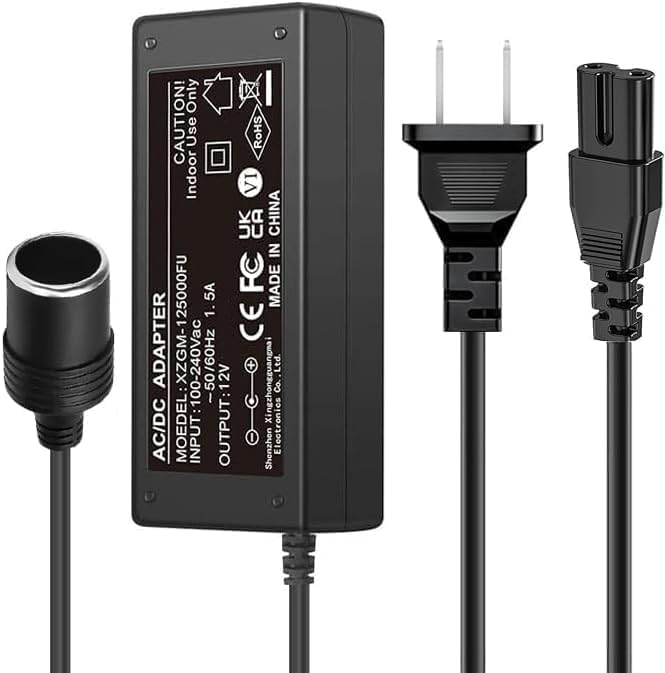 Power Supply Adapter for Igloo 12V AC Converter, for Iceless Kool Mate Cool Chill Thermolectric Coolers Charger Cord