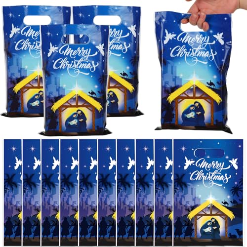 Sacs à friandises crèche de Noël en plastique Whaline pour sublimer vos tables de fête