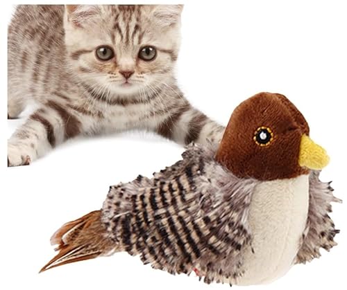 スズメ かわいい動物 リアル しゃべる猫のおもちゃ ペットの遊び スズメの音のおもちゃ すずめぬいぐるみ 音が鳴る ぬいぐるみ 鳴く鳥 ペット インタラクティブサウンド ぬいぐるみ シミュレーション 擬似鳥のおもちゃ 運動不足解消 肥満解消 ペット用品 (