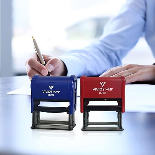 Miniatura 4 de Vivid Stamp Pagado con tarjetas de crédito Sellos de goma autoentintados (tinta roja) - Q-300