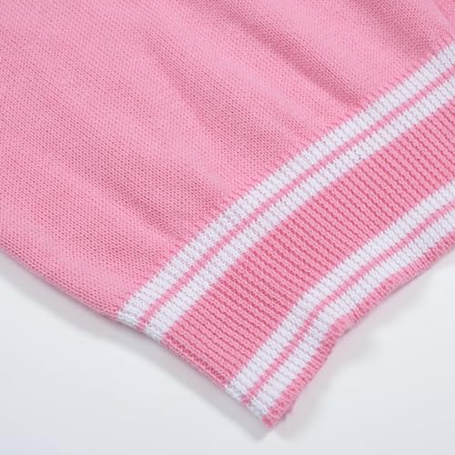 OXKNIT Men's Casual 1960s Mod Style Retro Pink Sweater Knitted Long Sleeve Cotton Vintage Cardigan with Pocket4