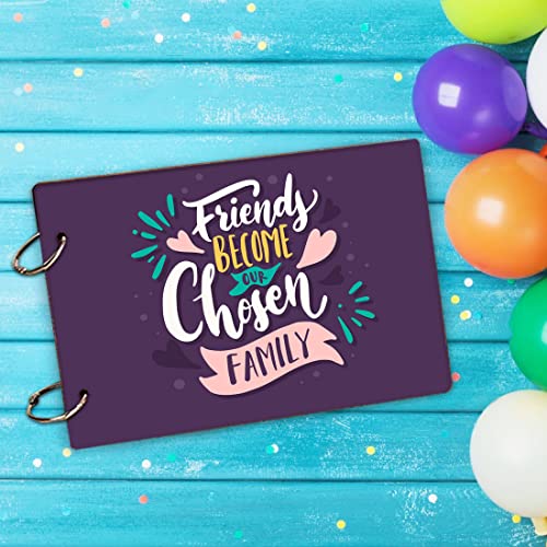 Image of WallDaddy,Scrap Book Photo Album Book Scrapbook for Memories Photo Albums for Photos Collection Slam Book 4x6 5x7 200 Photos Memory Book Size (22 cmx16 cm) (Family Friends), Multicolor, Large