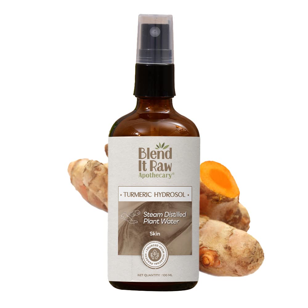 Turmeric Hydrosol | Turmeric Toner for Dry Sensitive Skin| 100% Steam Distilled Haldi Water for Skin Brightening, 100ml