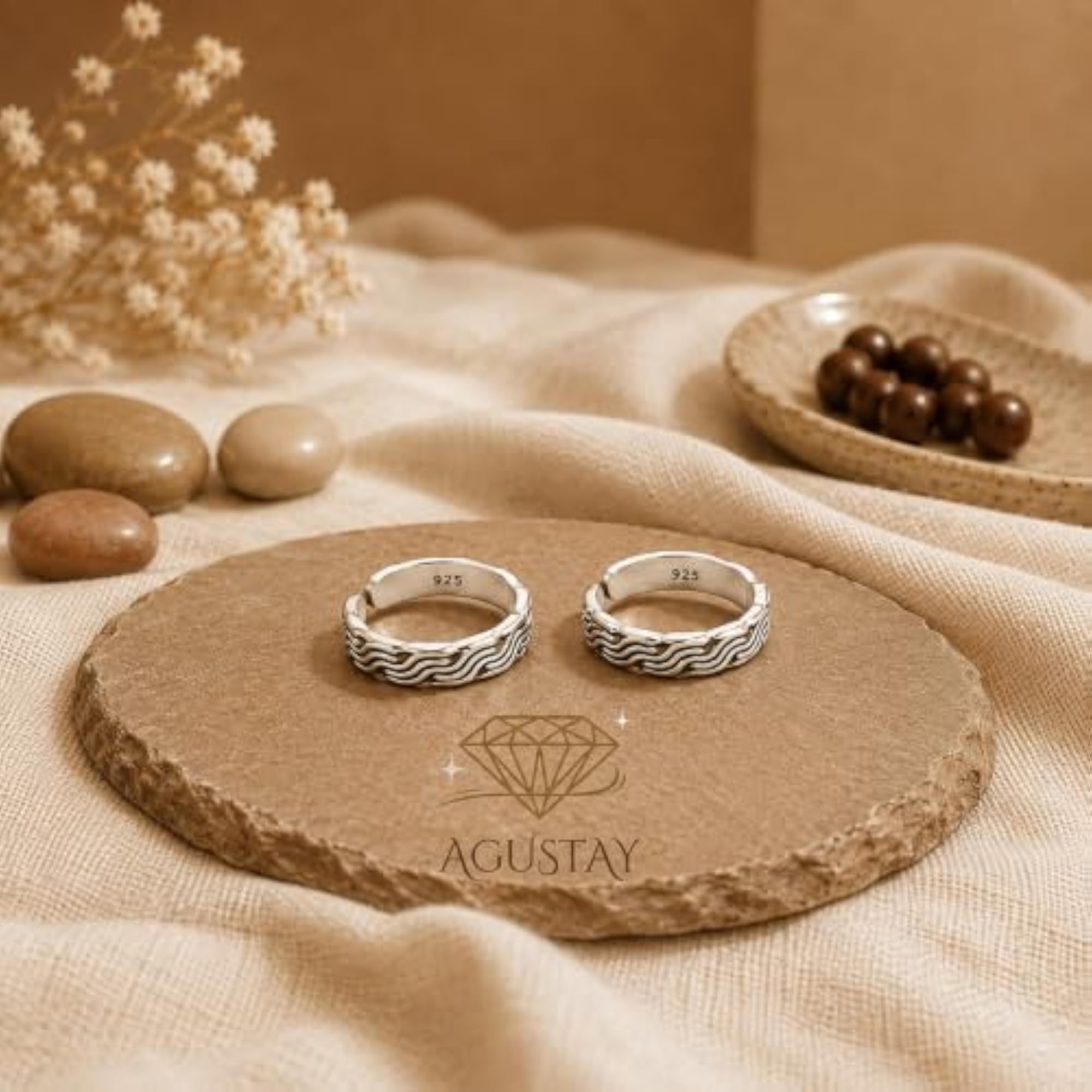 Women's 925 Sterling Silver Oxidized Leaf Engraved Adjustable Toe Ring