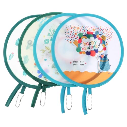GARVALON 4 Piezas Plegables de Mano Mini Ventiladores Redondos Portátiles con Diseño Antiguo para Baile Fotografía y Decoración Material Duradero y Resistente para Verano