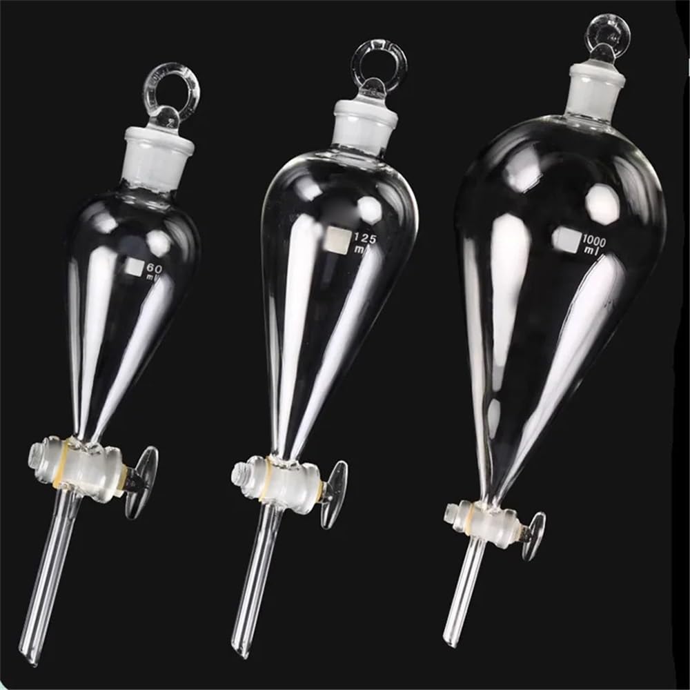 Équipements et fournitures de laboratoire Entonnoir de séparation en verre avec goulot standard, 1 pièce, 30 ml/60 ml/125 ml/250 ml/500 ml/1000 ml, for laboratoire