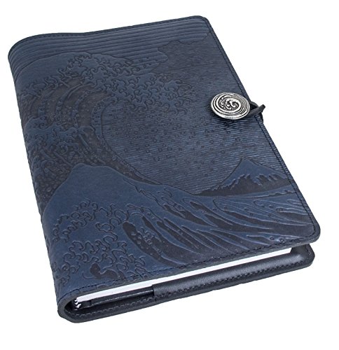 Genuine leather refillable journal cover with a hardbou…