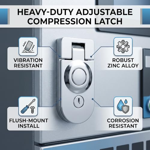 Verrou de compression réglable anti-vibration pour armoires