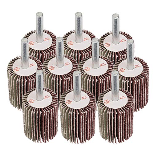 10pcs Roues à Feuillets Abrasif Disque de Meule de Polissage Rouleau à Lamelles en Papier Abrasif avec Tige de 6mm 30×40×6mm