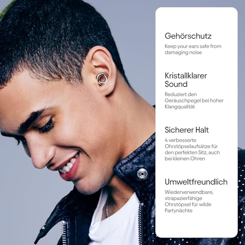Loop Experience 2 Ohrstöpsel – Zertifizierter Gehörschutz für Konzerte & Festivals, Live-Events, Musiker, Sport, DJs und Nachtschwärmer – geräuschreduzierende Hi-Fi-Ohrstöpsel | SNR 17 dB