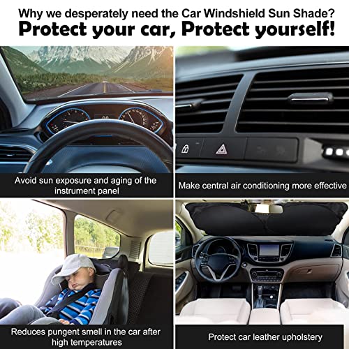 Tallew 6 Pieces Uv Protection Car Window Shades Set, Includes Sun Visor Windshield Shade, 4 Front Rear Side Auto Sunshade Cling Sunshade, With Suction Cups For Baby #TOP3