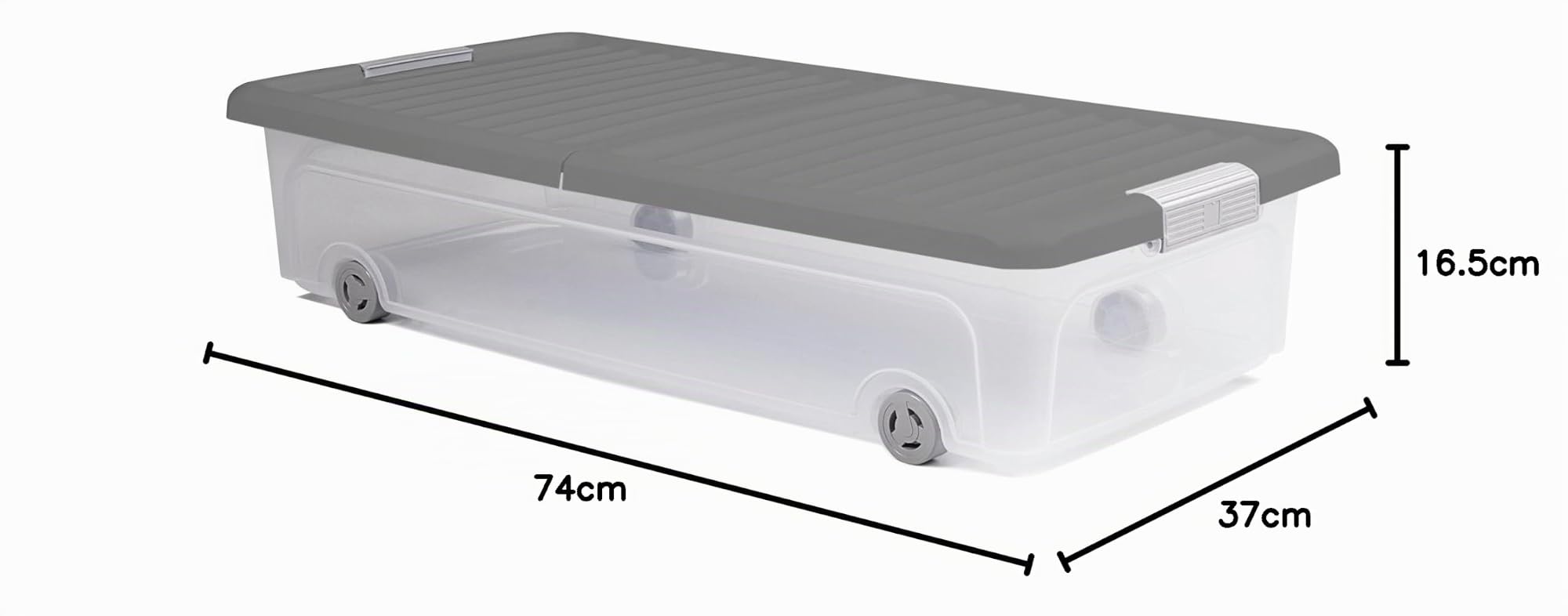 Ondis24, contenitore sottoletto da 35 litri, con rotelle, Plastica, Grau, 5 pezzi