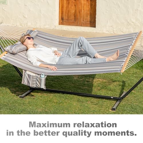 Image of GAFETE 2 Person Hammock with Stand for Outside, Heavy Duty Steel Stand