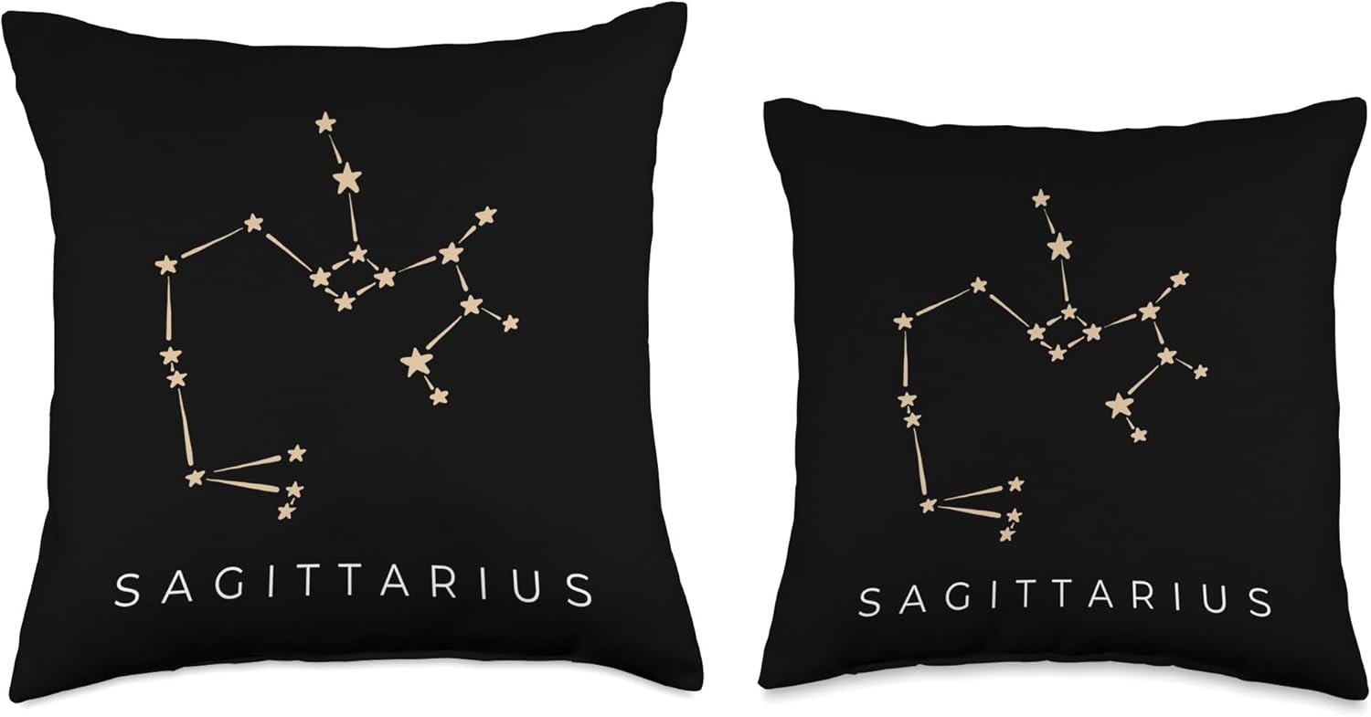 Sagittarius Minimal Zodiac Sign Astrology Sagittarius Gift Throw Pillow