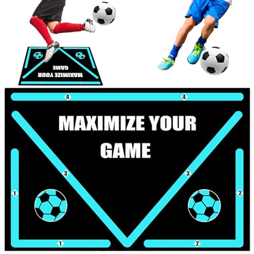 Ruqingg Soccer Training Mat 35x23.6 Inch Anti-Skid Rubber Football Training Mat Silent Football Mastery Portable Soccer Equipment for Kid Adult Improve Skill Lover