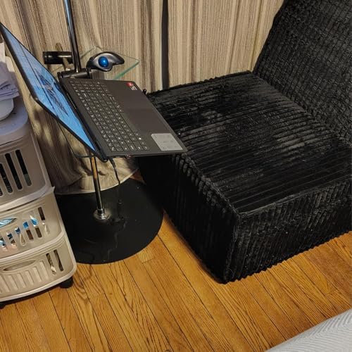 Image of Single Sofa Seat, Memory Foam Couch with Back Support, Mini Sofa, Resistant to Sagging, Suitable for Small Spaces, Living Rooms, Apartments, Dorms, Offices, Black