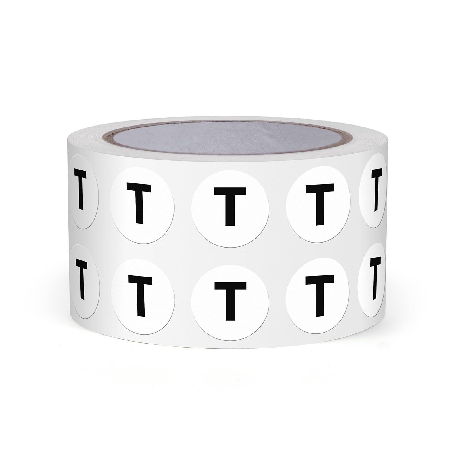FINDAT Letter T Round Stickers 0.5 Inch Vinyl Circle Capital Alphabet Labels Self-Adhesive Removable Waterproof Dots Tags for Home Office Inventory