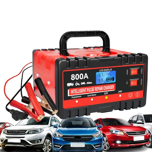 Cargador de batería para coche | Mantenimiento de la batería | Accesorio inteligente de 12 V 24 V para mantenimiento de vehículos utilitarios y automóviles de carga rápida de viaje