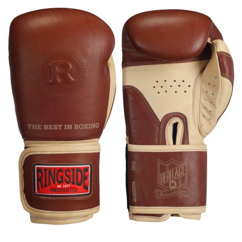 Ringside Heritage Genuine Leather Boxing Training Sparring Gloves Tan, 16-Ounce