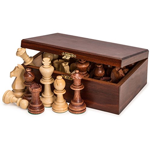 Staunton No. 7 Tournament Chess Pieces in Wooden Box by Wegiel