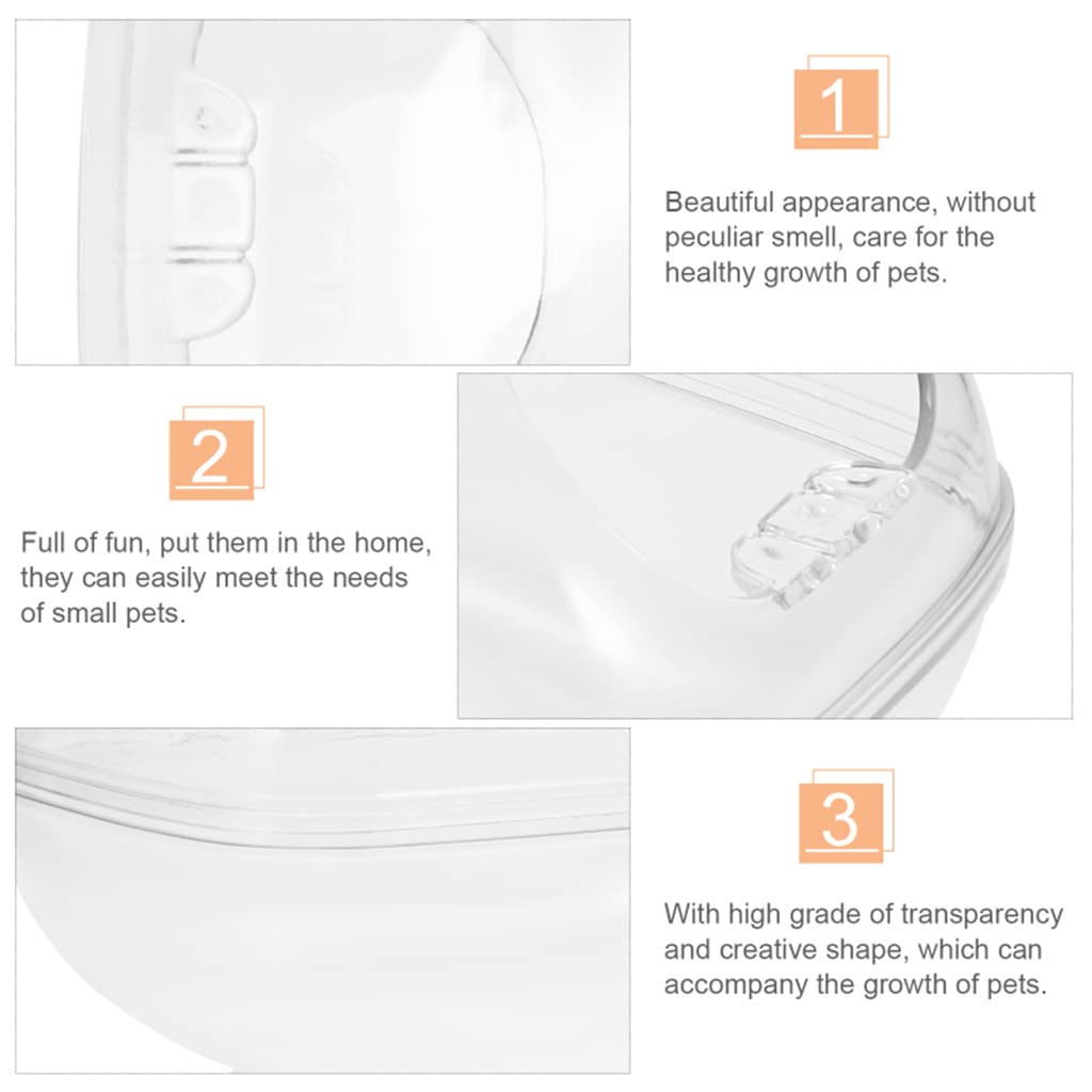 Jaula hámster Jaula de hámster para baño, contenedor de Tubo de Arena para hámster Transpirable, Jaula de Erizo, Casas de Animales pequeños Transparentes Hábitat Animales pequeños