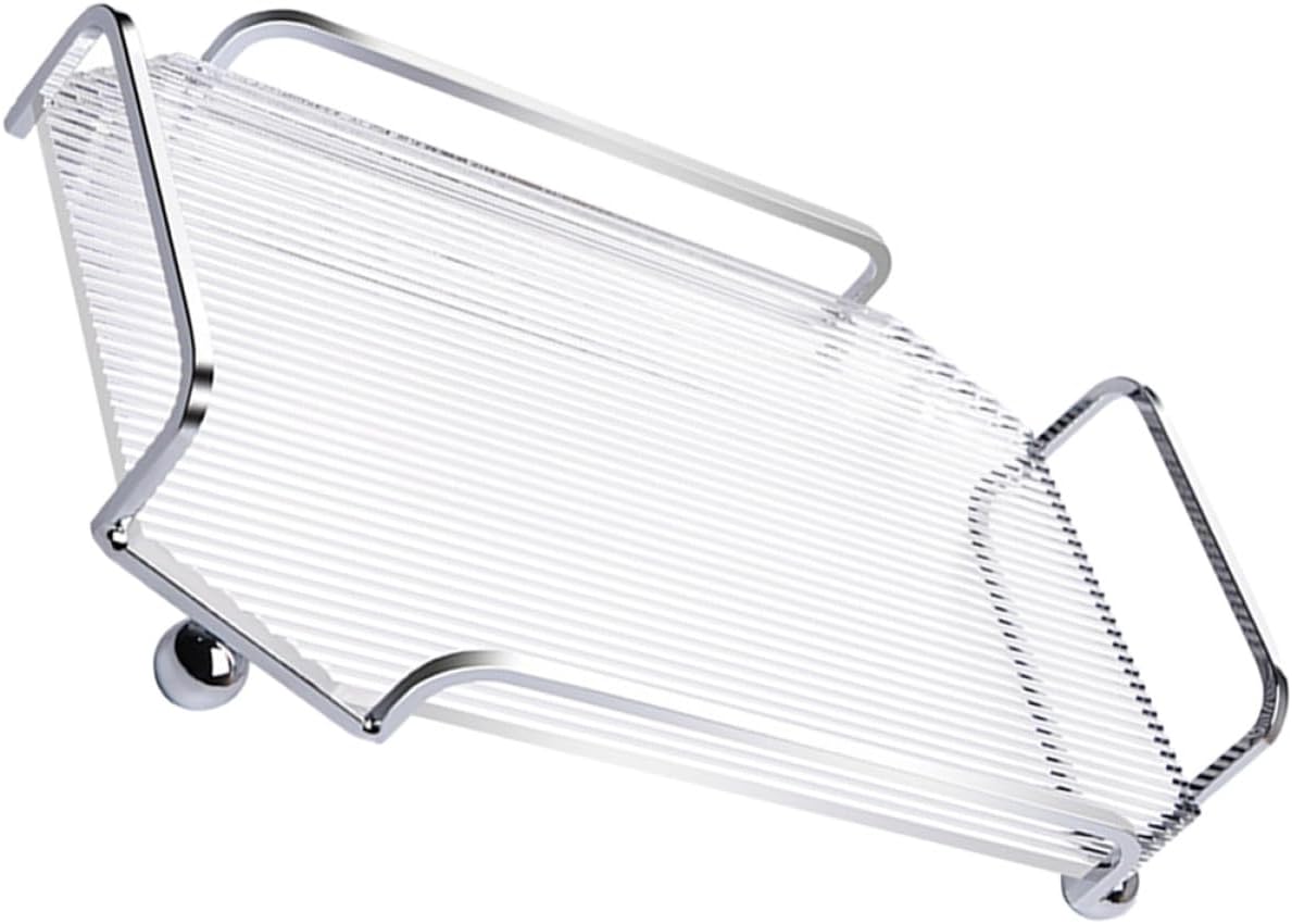 Striped Serving Tray with Compartments, Household Coffee and Tea Cup Supplies Organizer, Desktop Fruit and Dessert Plate for Daily Use and Entertaining